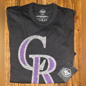 47 Brand Men’s Small Colorado Rockies Logo T-Shirt New With Tags